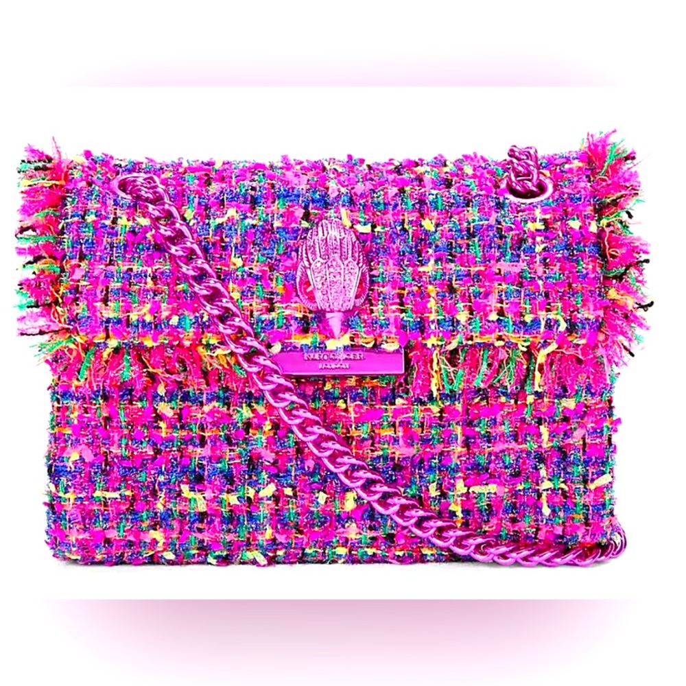 KURT GEIGER! FUCHSIA MINI TWEED KENSINGTON BAG! BRAND NEW WITH TAGS!